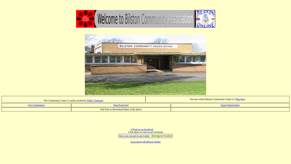 Screenshot of the Bilston Community Association website