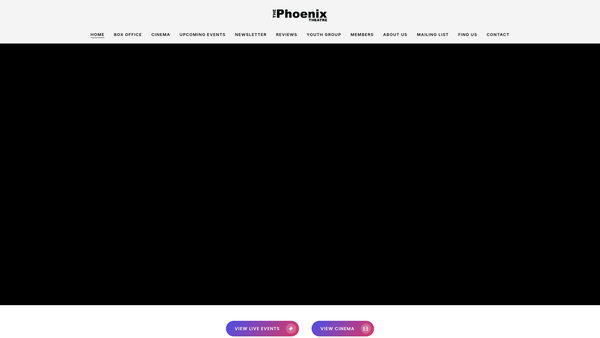 Screenshot of the The Phoenix Theatre Company website