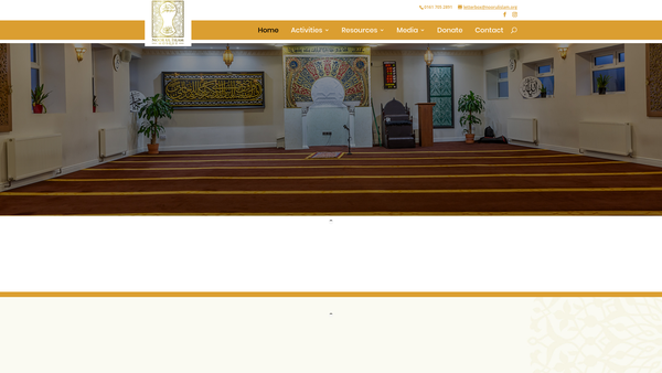 Screenshot of the The Noor-Ul-Islam Mosque website