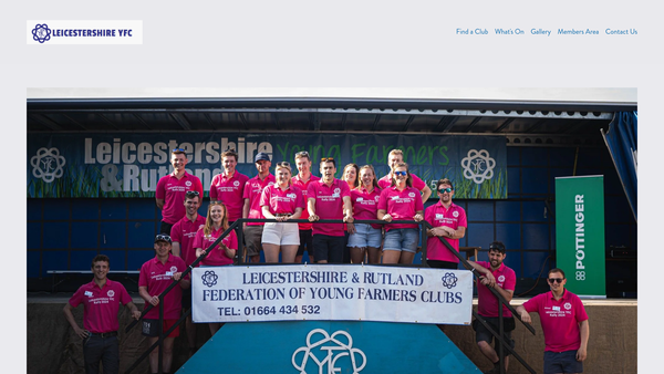 Screenshot of the Melton Mowbray Young Farmers' Club website