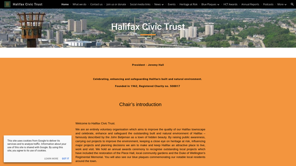 Screenshot of the Halifax Civic Trust website