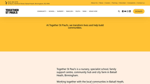 Screenshot of the St Paul's Community Development Trust website