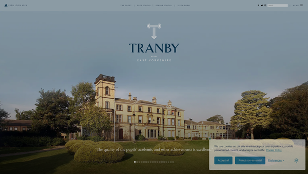 Screenshot of the Friends of Tranby website