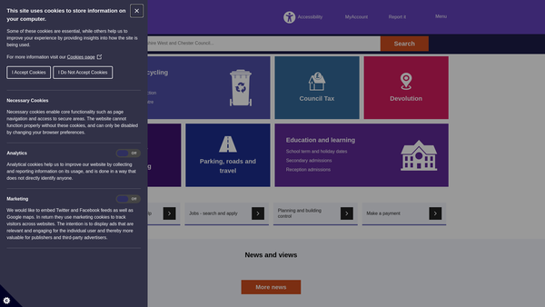 Screenshot of the The Grosvenor Park website