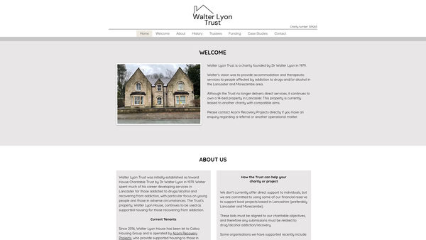 Screenshot of the Walter Lyon Trust website