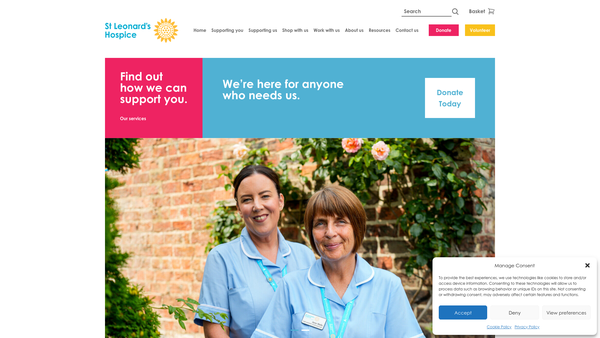Screenshot of the St. Leonard's Hospice York website