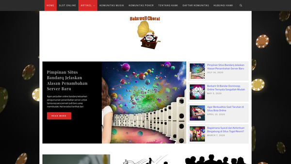 Screenshot of the Bakewell Choral Society website