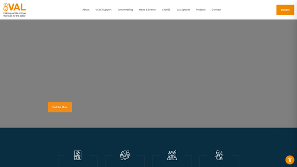 Screenshot of the Voluntary Action Leicester website