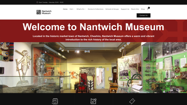 Screenshot of the Nantwich Museum Trust Limited website