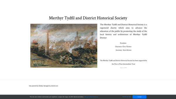 Screenshot of the Merthyr Tydfil And District Historical Society website