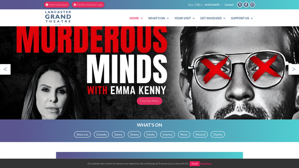 Screenshot of the Lancaster Footlights website