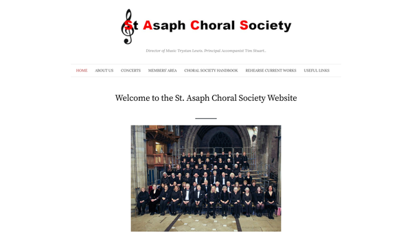 Screenshot of the The St Asaph Choral Society website