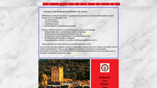 Screenshot of the The Richmond And District Civic Society website