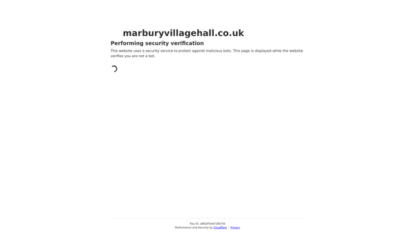 Screenshot of the Village Hall, Marbury website