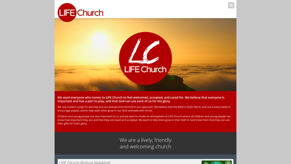 Screenshot of the Life Church South Mansfield website