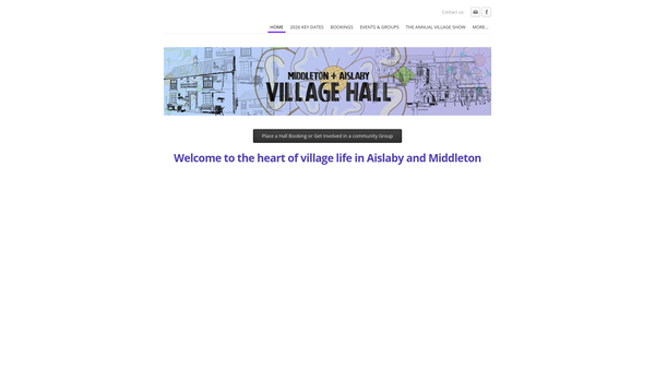 Screenshot of the Middleton And Aislaby Village Hall website