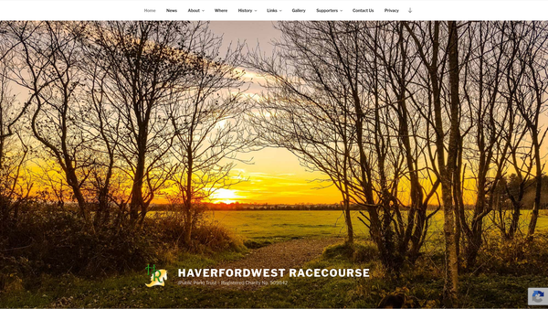 Screenshot of the Haverfordwest Racecourse (Public Park) Trust website