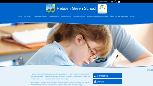 Screenshot of the Team Hebden website