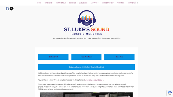 Screenshot of the St Luke's Sound website