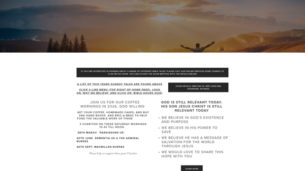 Screenshot of the Birmingham South Christadelphian Ecclesia website