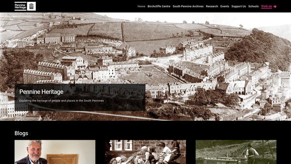 Screenshot of the Pennine Heritage Limited website