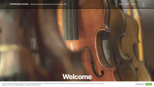 Screenshot of the Tickhill Music Society website