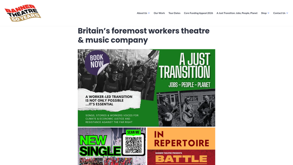 Screenshot of the Banner Theatre Company Limited website