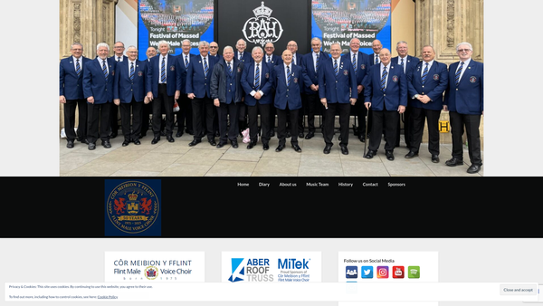 Screenshot of the Flint Male Voice Choir/cor Meibion Fflint website