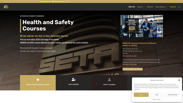 Screenshot of the The Stockport Engineering Training Association website