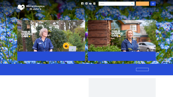 Screenshot of the Wirral Hospice St John's website