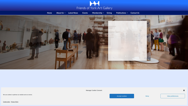 Screenshot of the The Friends Of York Art Gallery website