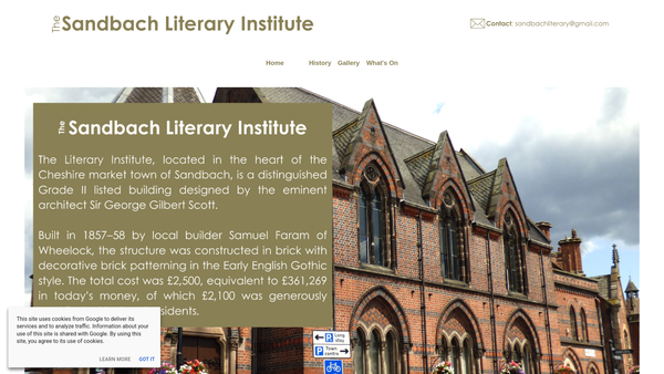 Screenshot of the The Literary Institution, Sandbach website