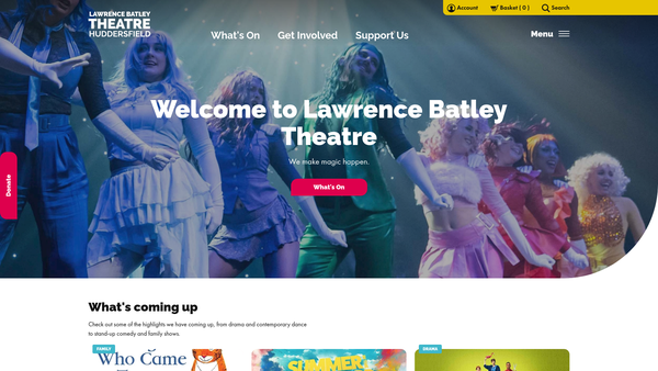 Screenshot of the Kirklees Theatre Trust website