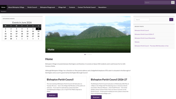 Screenshot of the Bishopton Village Hall Association website