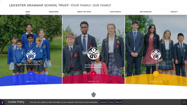 Screenshot of the Leicester Grammar School Trust website