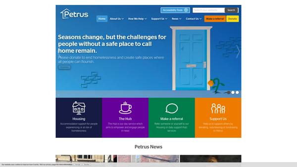 Screenshot of the Petrus Community website