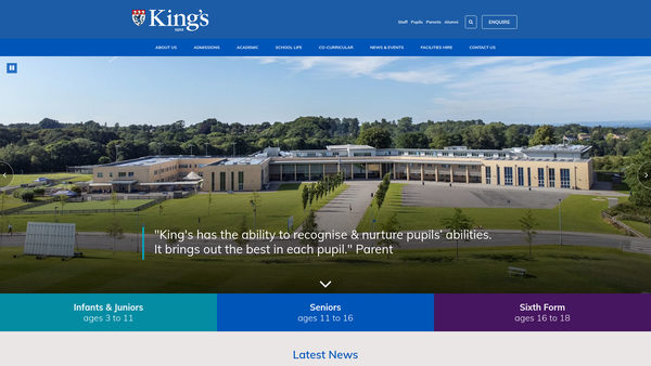 Screenshot of the Friends Of King's School Macclesfield website