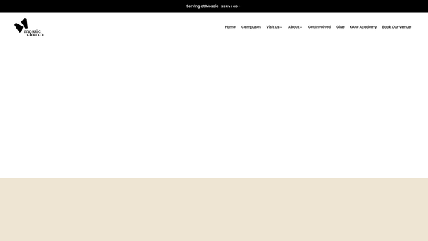 Screenshot of the Mosaic Church Coventry website