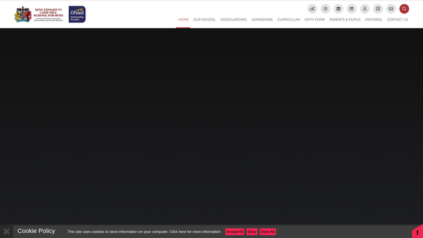 Screenshot of the Association Of Friends Of King Edward Vi Camp Hill School For Boys website