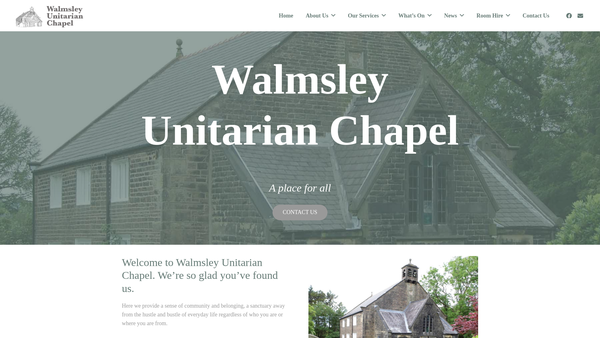 Screenshot of the Trust Property In Connection With Walmsley Unitarian Chapel website