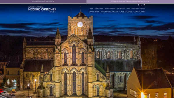 Screenshot of the The Northumbria Historic Churches Trust website