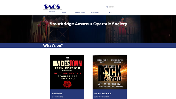 Screenshot of the The Stourbridge Amateur Operatic Society website