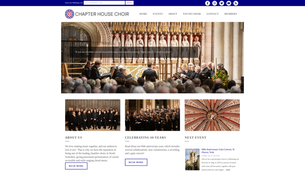 Screenshot of the Chapter House Choir website