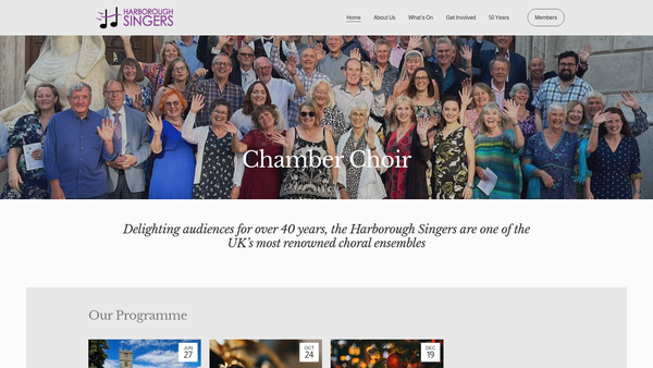 Screenshot of the The Harborough Singers website