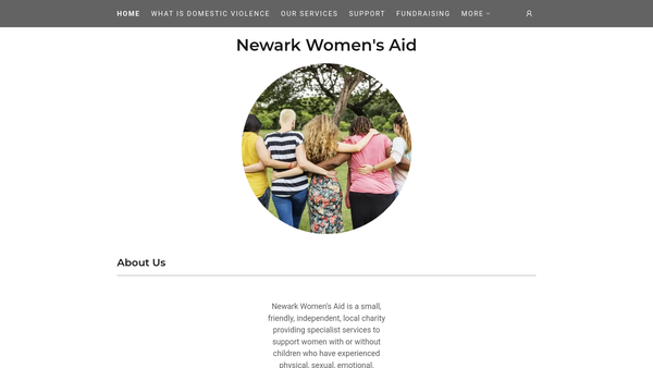 Screenshot of the Newark Women's Aid website