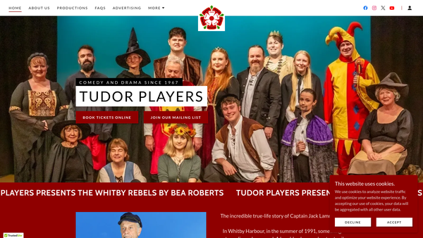 Screenshot of the The Tudor Players website
