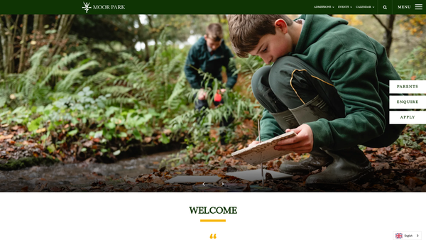 Screenshot of the Moor Park Charitable Trust Limited website