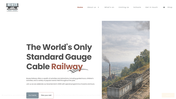 Screenshot of the The Bowes Railway Company Limited website