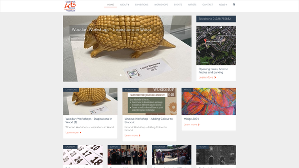 Screenshot of the Castle Park Arts Centre Limited website