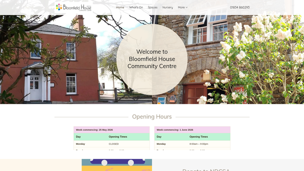 Screenshot of the Narberth & District Community & Sports Association website